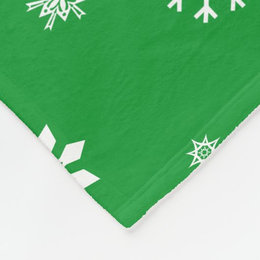 Personalisierter Name Frosch grüne Schneeflocken Fleecedecke (Ecke)