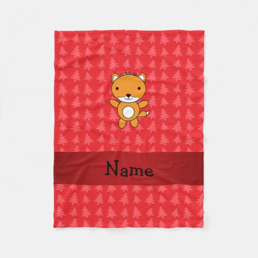 Personalisierter Name Fuchs Fleecedecke (Vorderseite)
