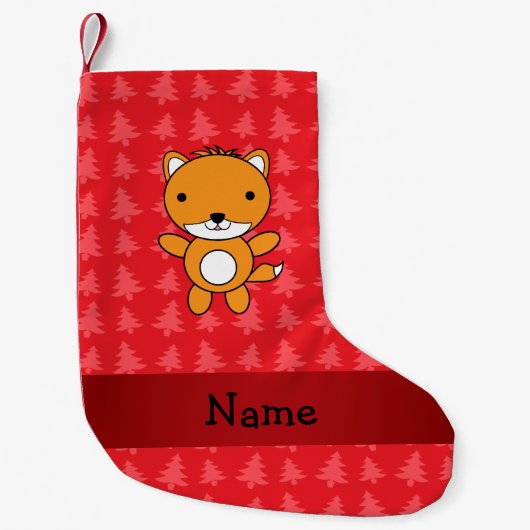 Personalisierter Name Fuchs Kleiner Weihnachtsstrumpf (Vorderseite)