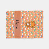 Personalisierter Name Fuchs Orange Regenbogen Fleecedecke (Vorderseite (Horizontal))