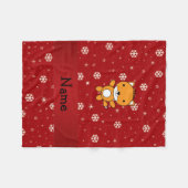 Personalisierter Name Fuchs rote Schneeflocken Fleecedecke (Vorderseite (Horizontal))