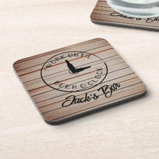 Personalisierter Name Funny Beer Getränkeuntersetzer