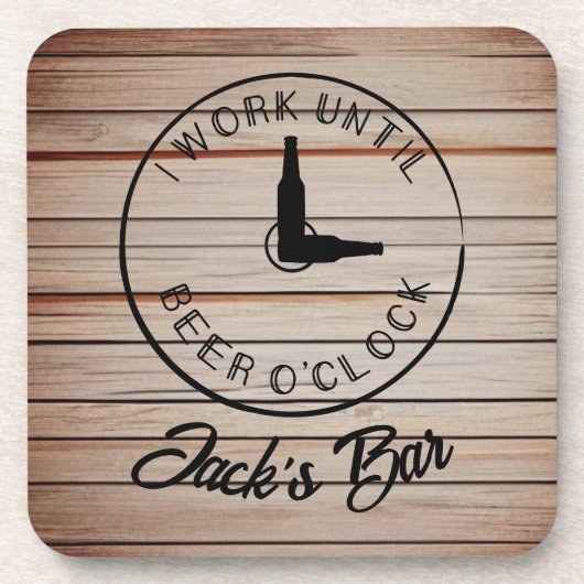 Personalisierter Name Funny Beer Getränkeuntersetzer (Vorderseite)