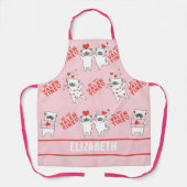Personalisierter Name Funny Dog Pink Schürze (Vorderseite)