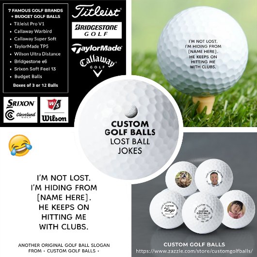 Personalisierter Name Funny Love Golf Ball Joke