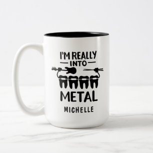 Personalisierter Name Funny Orthodontist Zweifarbige Tasse