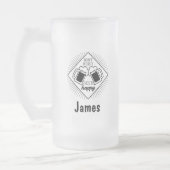 Personalisierter Name Funny Vater Mattglas Bierglas (Links)