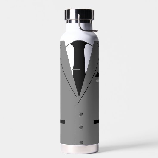 Personalisierter Name Funny Water Flasche Grau Anz (Links)
