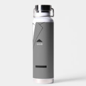 Personalisierter Name Funny Water Flasche Grau Anz (Rückseite)
