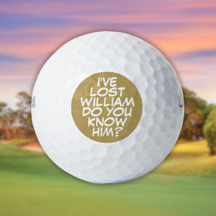 Personalisierter Name Funny Zitat Gold verloren Golfball