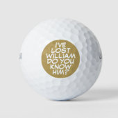 Personalisierter Name Funny Zitat Gold verloren Golfball (Vorderseite)