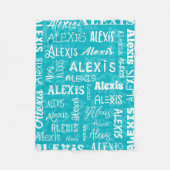 Personalisierter Name für Alexis aquamarin Fleecedecke (Vorderseite)