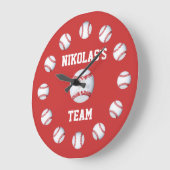 Personalisierter Name für Baseball-benutzerdefinie Große Wanduhr (Winkel)