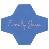 Personalisierter Name für blaue und rosa Skripte Fußball (Flach)