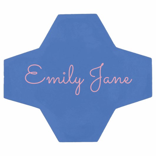 Personalisierter Name für blaue und rosa Skripte Fußball (Flach)