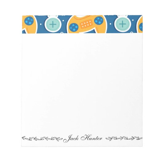 Personalisierter Name für das blaue Videospiel Notizblock (Vorderseite)