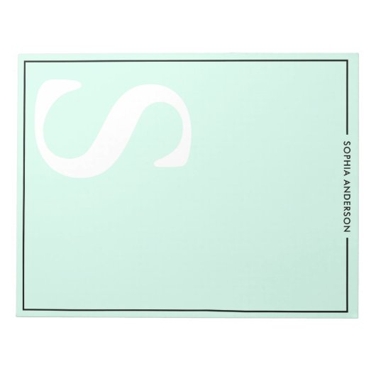 Personalisierter Name für das grüne Grafische Mono Notizblock (Vorderseite)