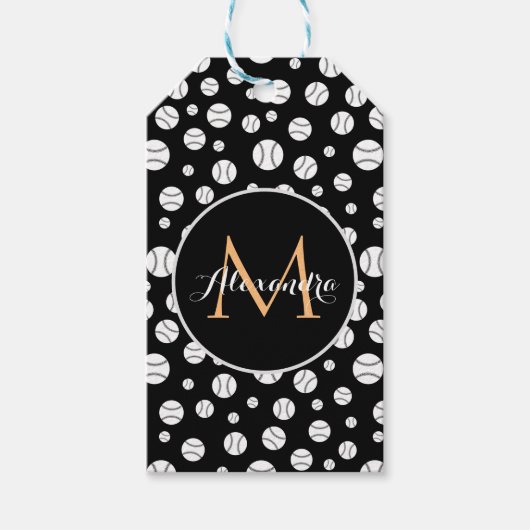 Personalisierter Name für das Monogramm Schwarz-We Geschenkanhänger (Vorderseite)