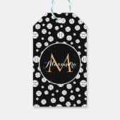 Personalisierter Name für das Monogramm Schwarz-We Geschenkanhänger (Rückseite)