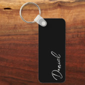 Personalisierter Name für das Schwarze, moderne Sk Schlüsselanhänger (Vorderseite)