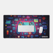 Personalisierter Name für den modernen Spielraum Schreibtischunterlage (Tastatur & Maus)