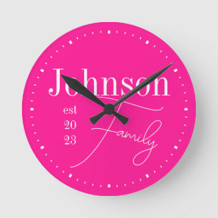 Personalisierter Name für die Hotink-Farbe Runde Wanduhr