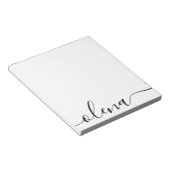 Personalisierter Name für einfache Skriptkalligraf Notizblock (angewinkelt)