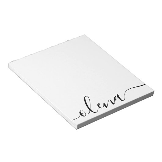 Personalisierter Name für einfache Skriptkalligraf Notizblock (angewinkelt)