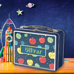 Personalisierter Name für farbige Äpfel Metall Brotdose