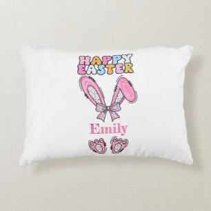 Personalisierter Name für Girly Happy Oaster Dekokissen