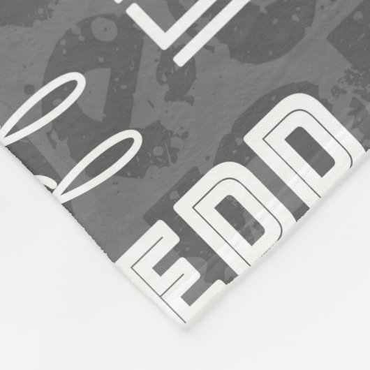 Personalisierter Name für Jedd Grau Fleecedecke (Ecke)