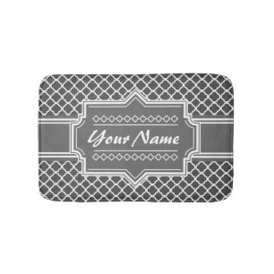 Personalisierter Name für Karkohle Graue Quarterfo Badematte