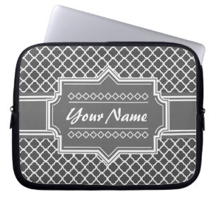 Personalisierter Name für Karkohle Graue Quarterfo Laptopschutzhülle