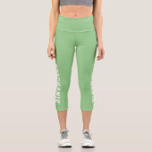 Personalisierter Name für Minze Grün Capri Leggings (Vorderseite)