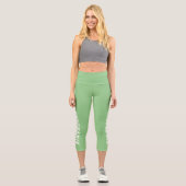 Personalisierter Name für Minze Grün Capri Leggings (Vorderseite)