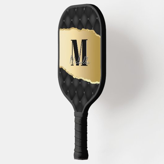 Personalisierter Name für Monogramm Eleganter Skri Pickleball Schläger (Links)