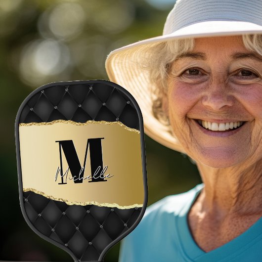 Personalisierter Name für Monogramm Eleganter Skri Pickleball Schläger