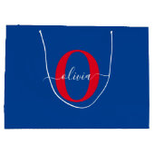 Personalisierter Name für Monogramm Große Geschenktüte (Rückseite)