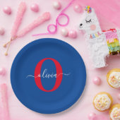 Personalisierter Name für Monogramm Pappteller (Party)