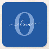 Personalisierter Name für Monogramm Rechteckiger Pappuntersetzer (Vorderseite)