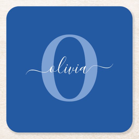 Personalisierter Name für Monogramm Rechteckiger Pappuntersetzer (Vorderseite)