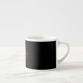 Personalisierter Name für Monogramm-Skript Schwarz Espressotasse (Rechts)