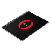 Personalisierter Name für Monogramm-Skript Schwarz Notizblock (Linke Seite)