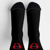Personalisierter Name für Monogramm-Skript Schwarz Socken (Oben)