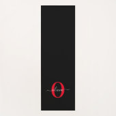 Personalisierter Name für Monogramm-Skript Schwarz Yogamatte (Vorderseite)