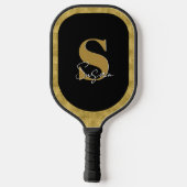 Personalisierter Name für Monogramm-Skripte Pickleball Schläger (Rückseite)