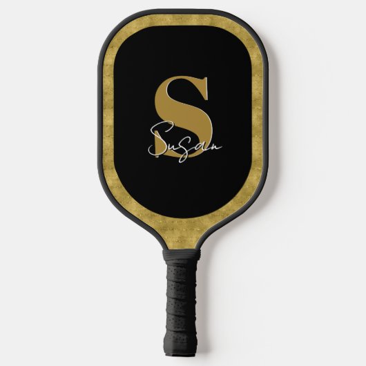 Personalisierter Name für Monogramm-Skripte Pickleball Schläger (Rückseite)
