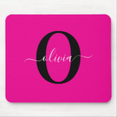 Personalisierter Name für Monogramm Skripte Rosa S Mousepad (Vorne)