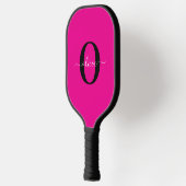 Personalisierter Name für Monogramm Skripte Rosa S Pickleball Schläger (Links)