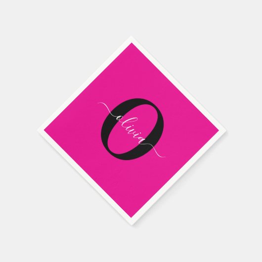 Personalisierter Name für Monogramm Skripte Rosa S Serviette (Ecke)